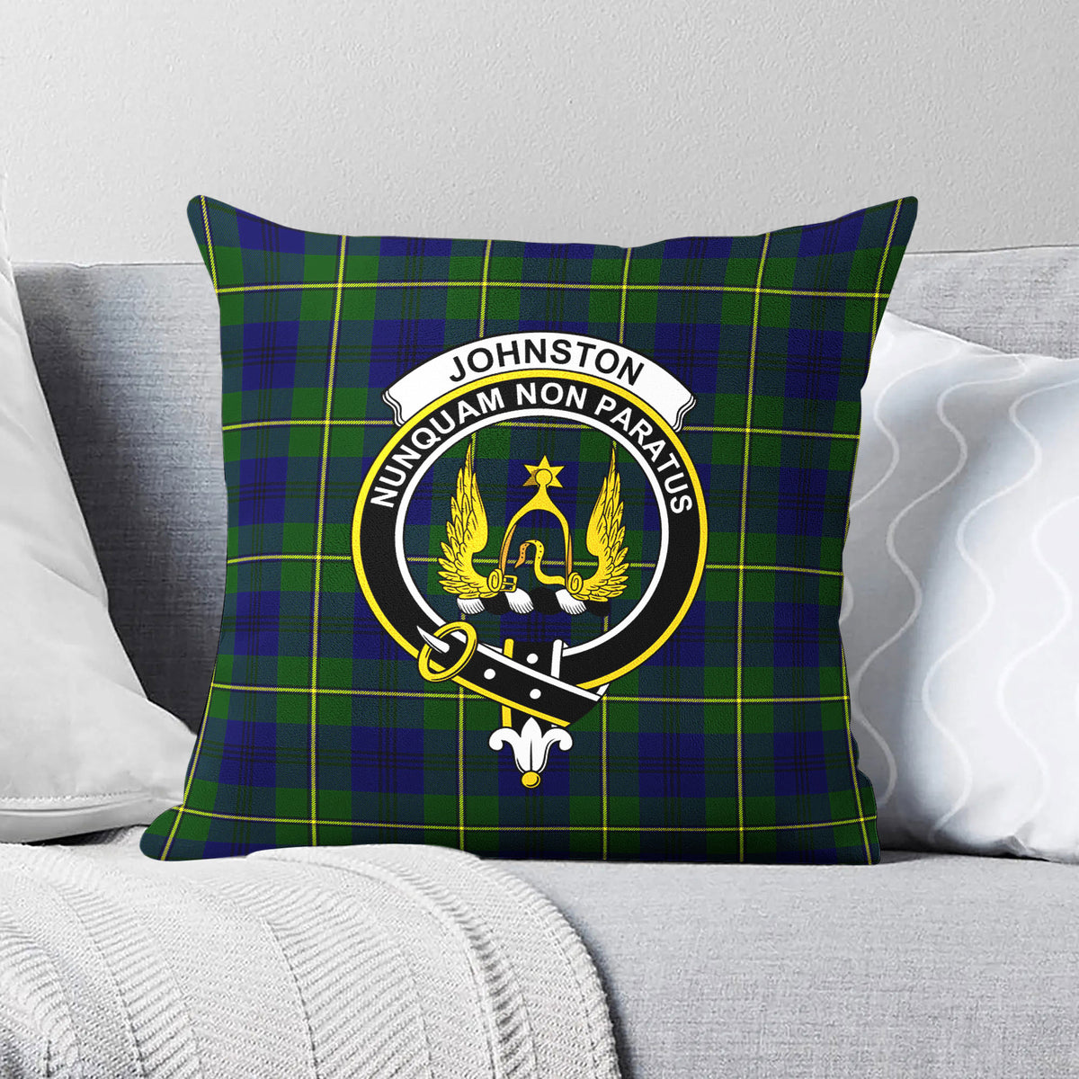 Johnston Modern Tartan Crest Pillow Cover