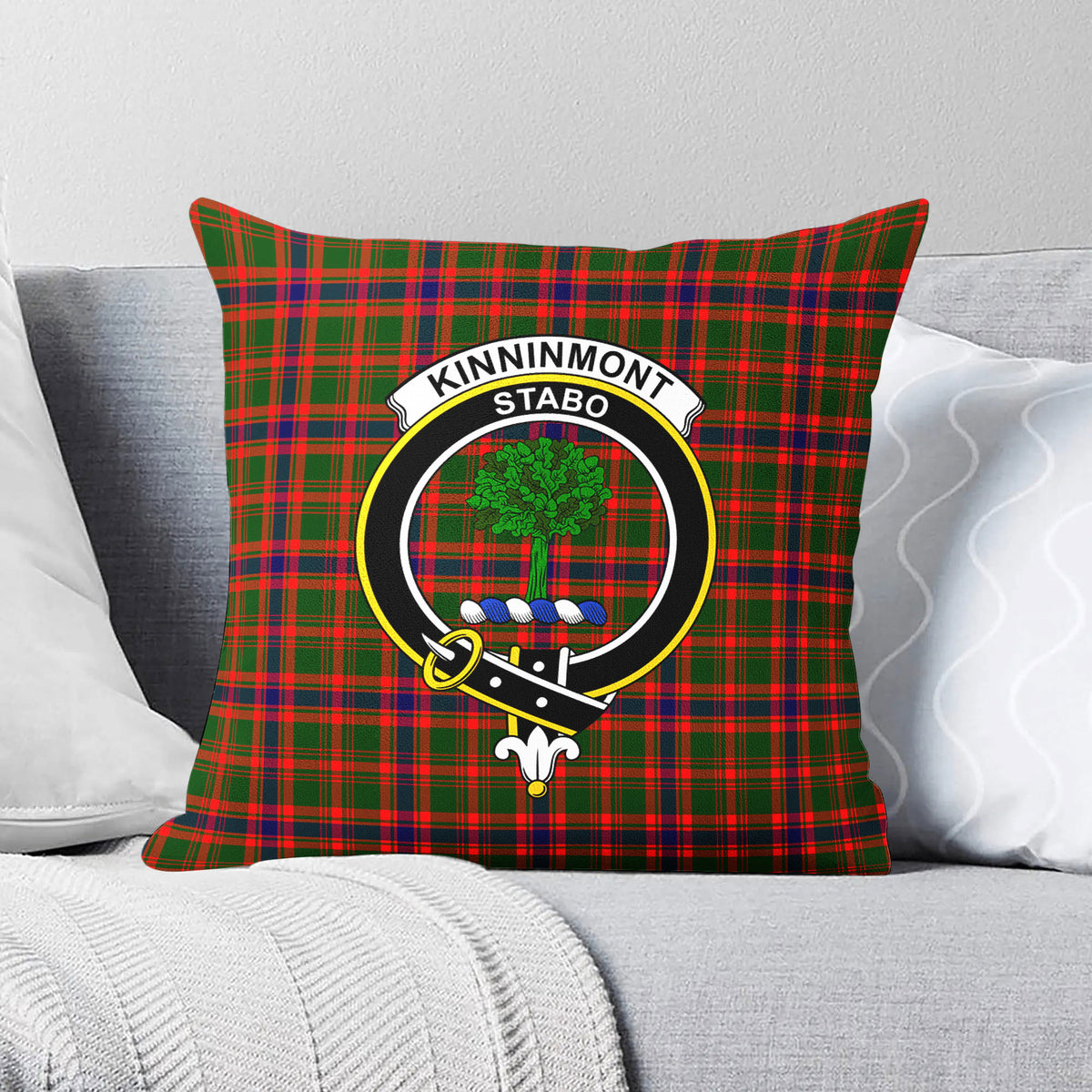 Kinninmont Tartan Crest Pillow Cover