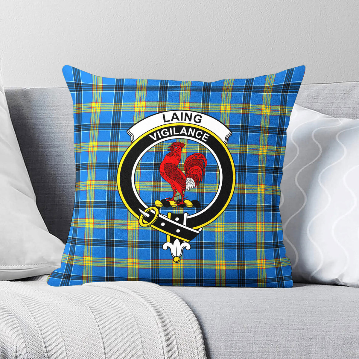 Laing Tartan Crest Pillow Cover