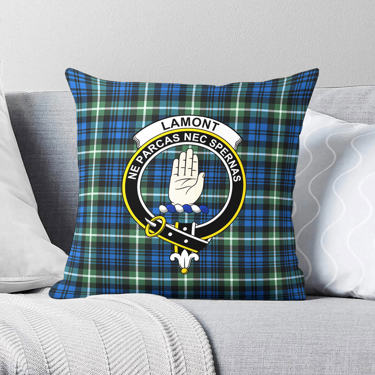 Lamont Ancient Tartan Crest Pillow Cover