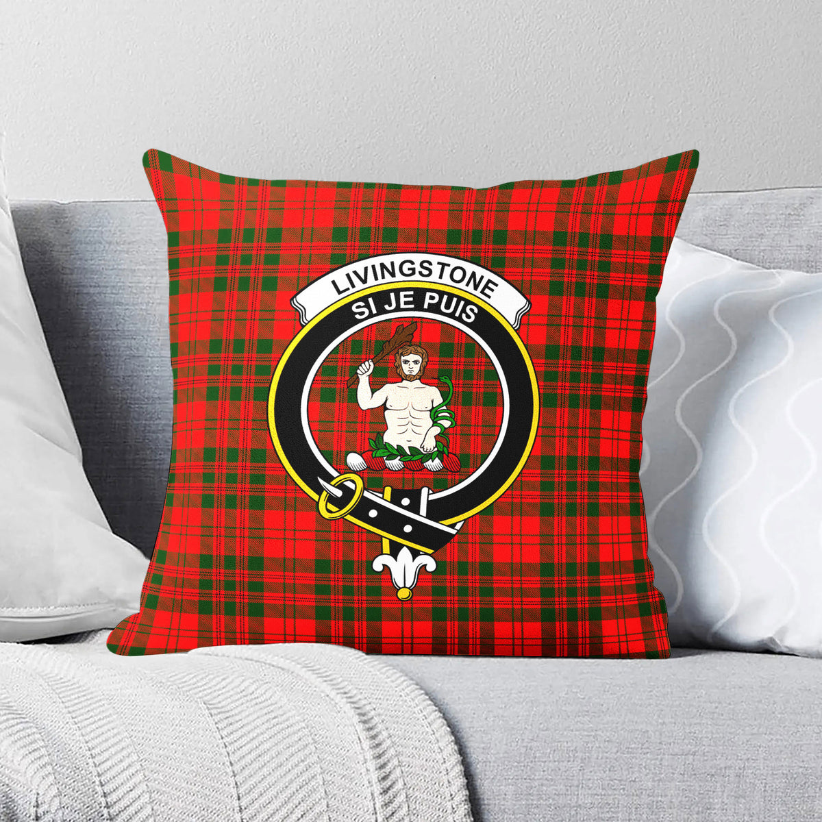 Livingstone Tartan Crest Pillow Cover