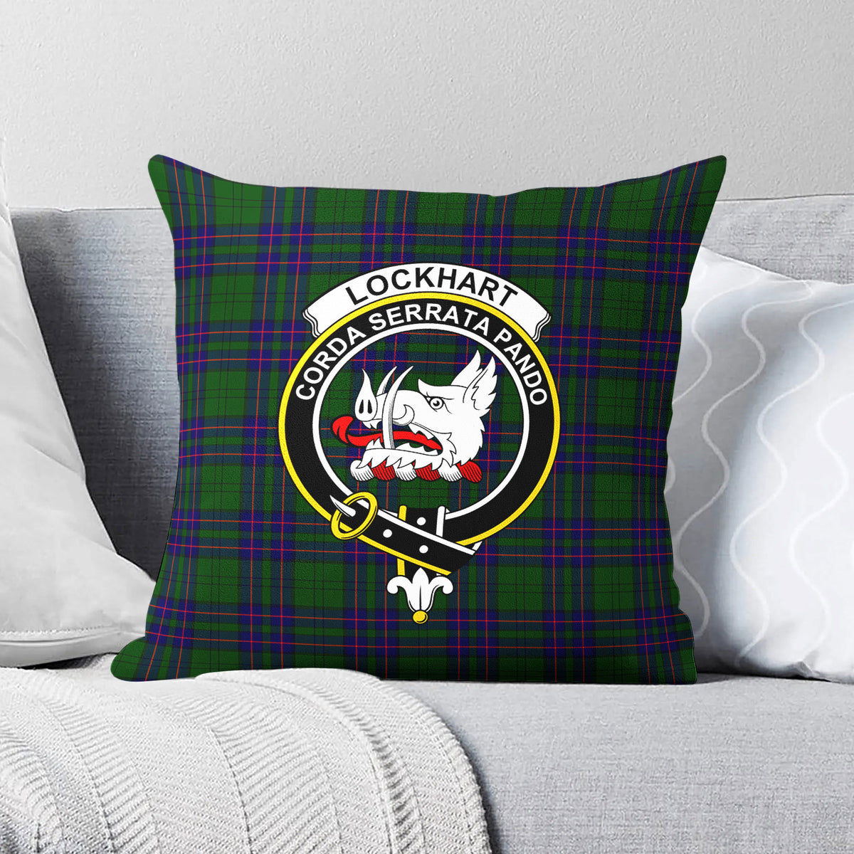 Lockhart Modern Tartan Crest Pillow Cover