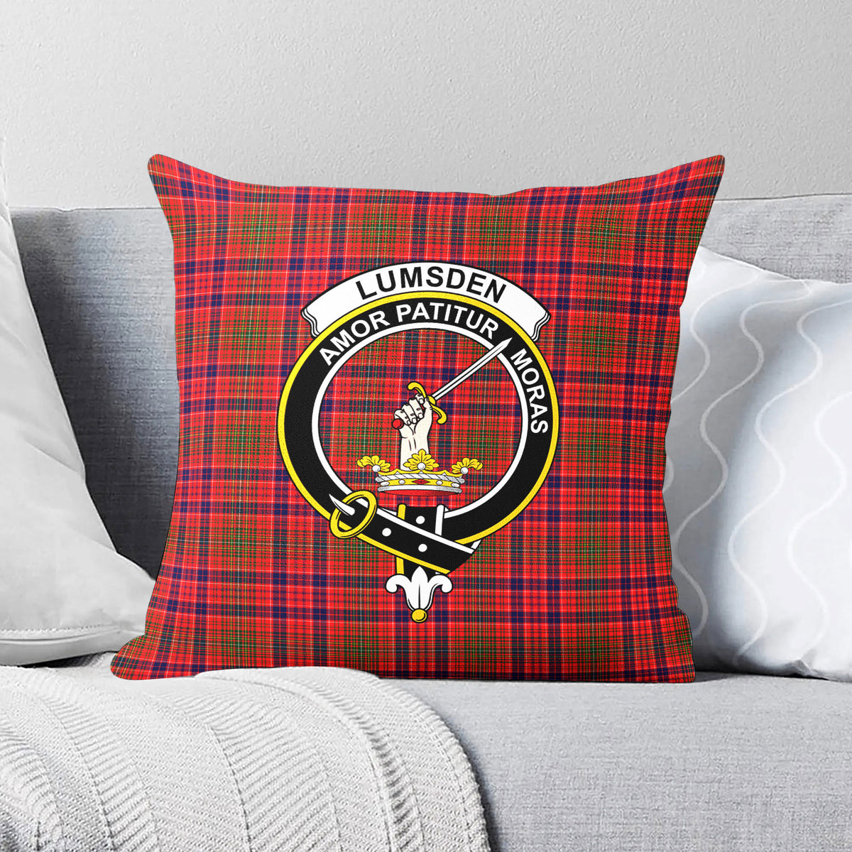 Lumsden Modern Tartan Crest Pillow Cover