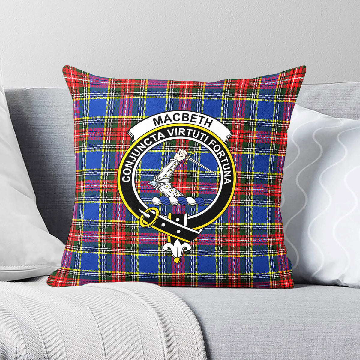 MacBeth Modern Tartan Crest Pillow Cover