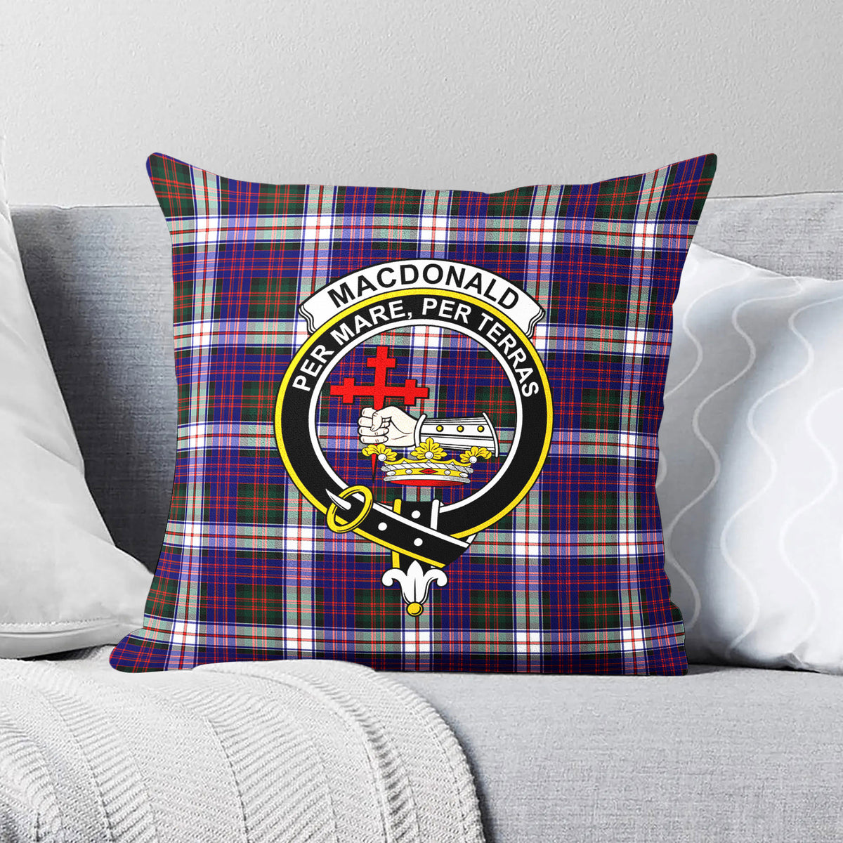 MacDonald Dress Modern Tartan Crest Pillow Cover