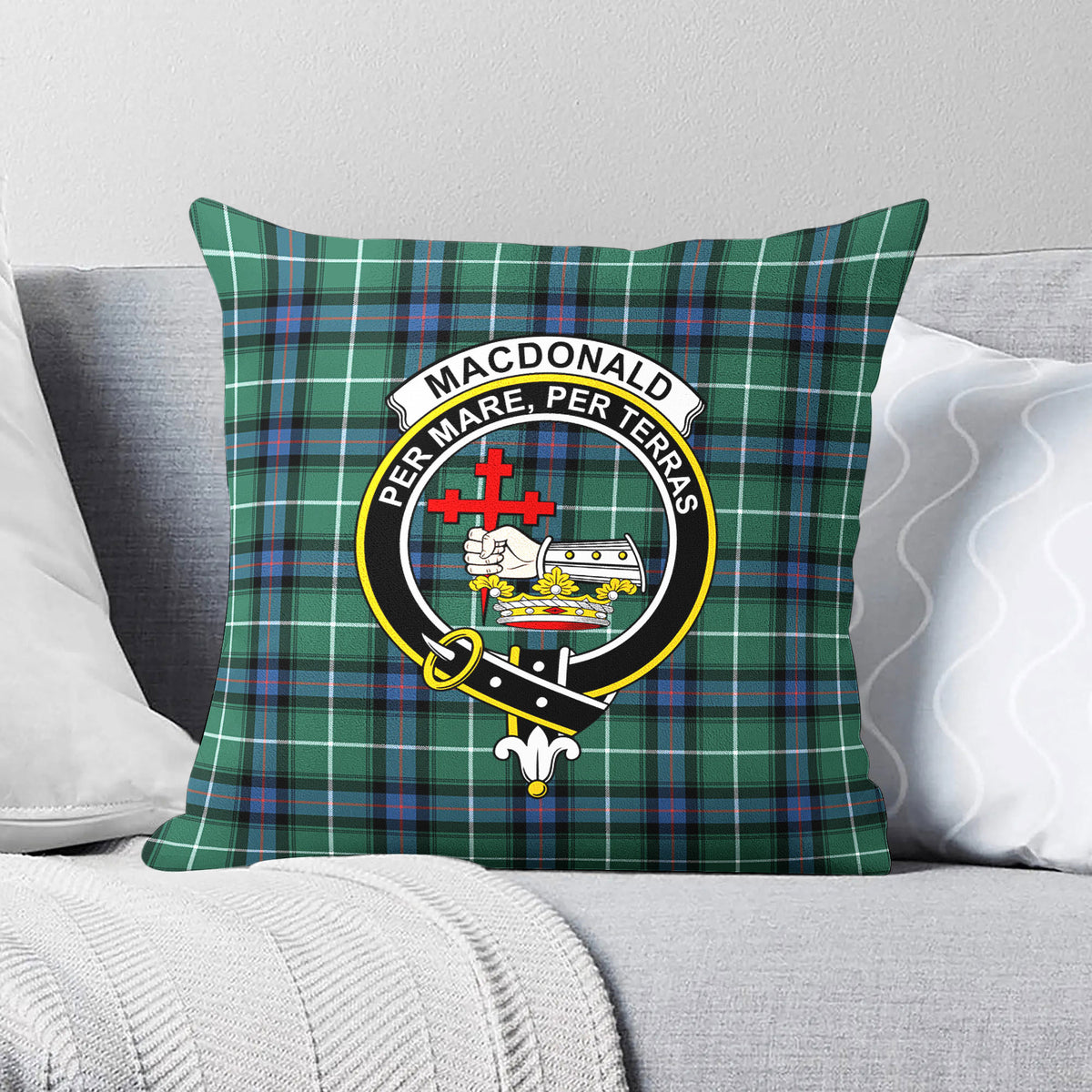 MacDonald of the Isles Hunting Ancient Tartan Crest Pillow Cover