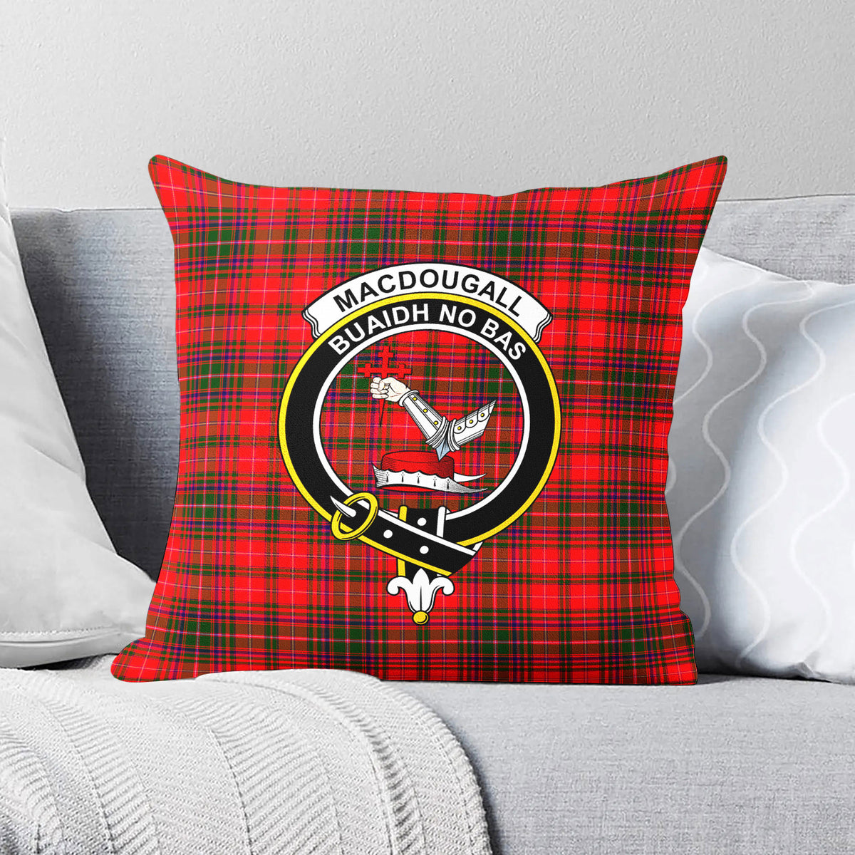 MacDougall Modern Tartan Crest Pillow Cover