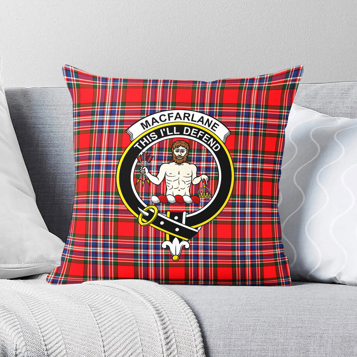 MacFarlane Modern Tartan Crest Pillow Cover