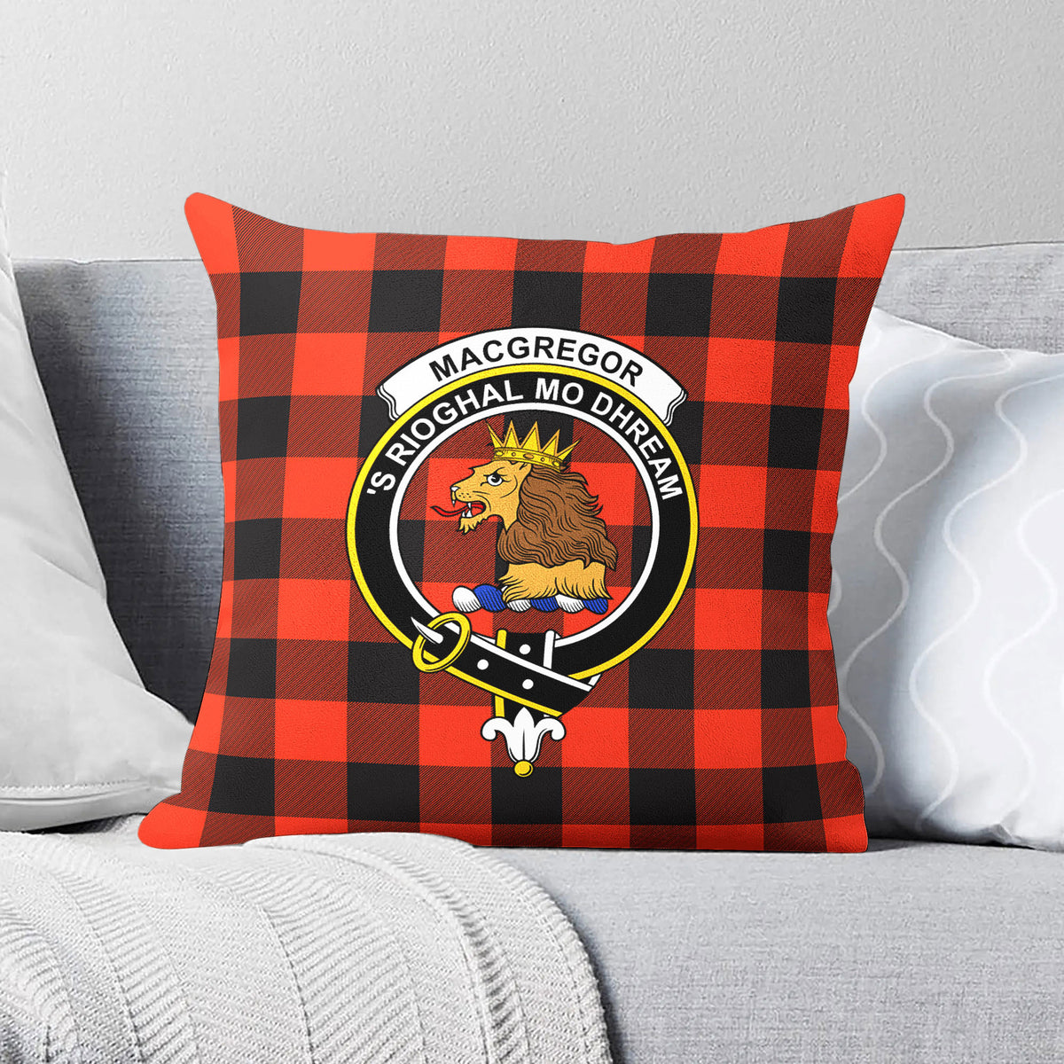 MacGregor Rob Roy Ancient Tartan Crest Pillow Cover