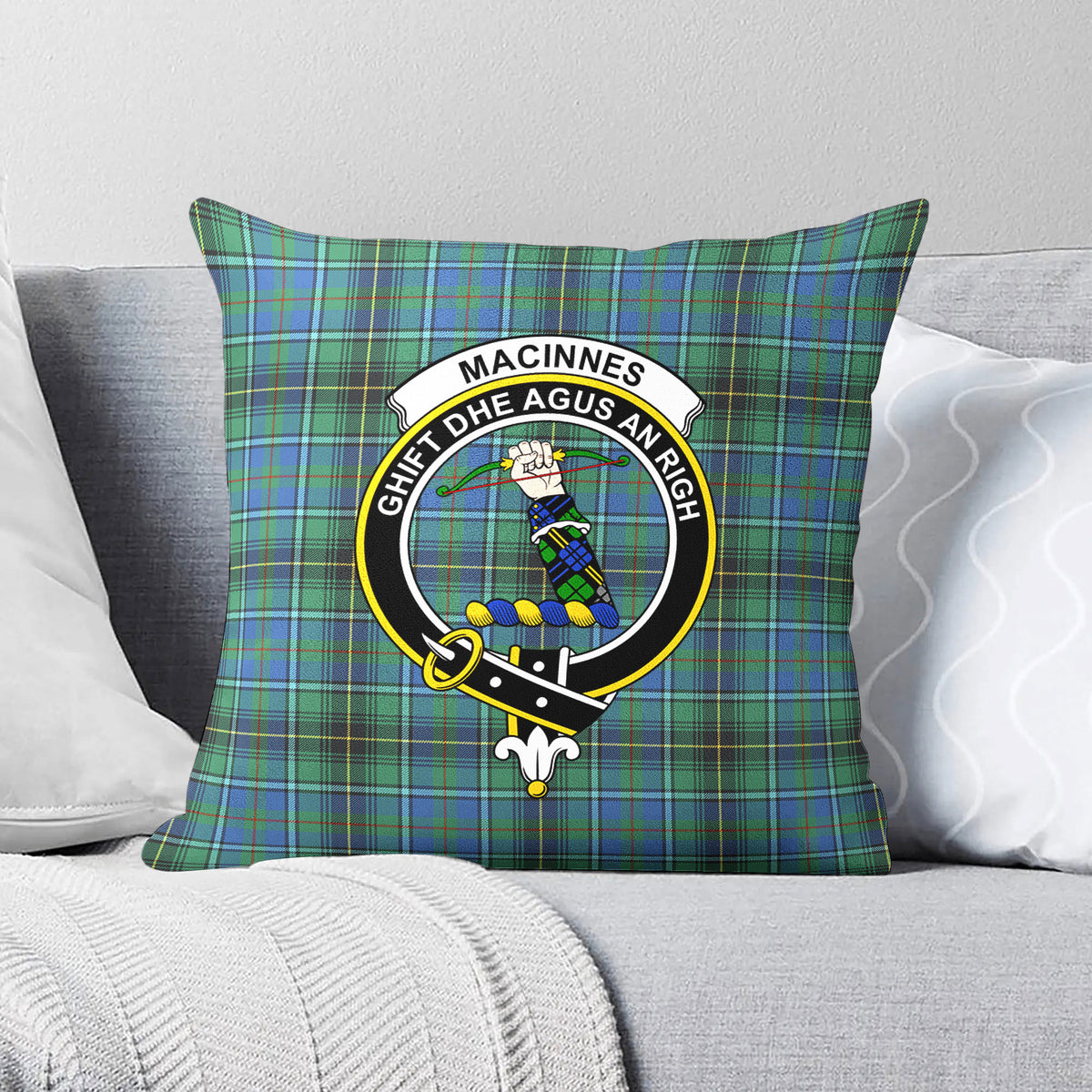 MacInnes Ancient Tartan Crest Pillow Cover