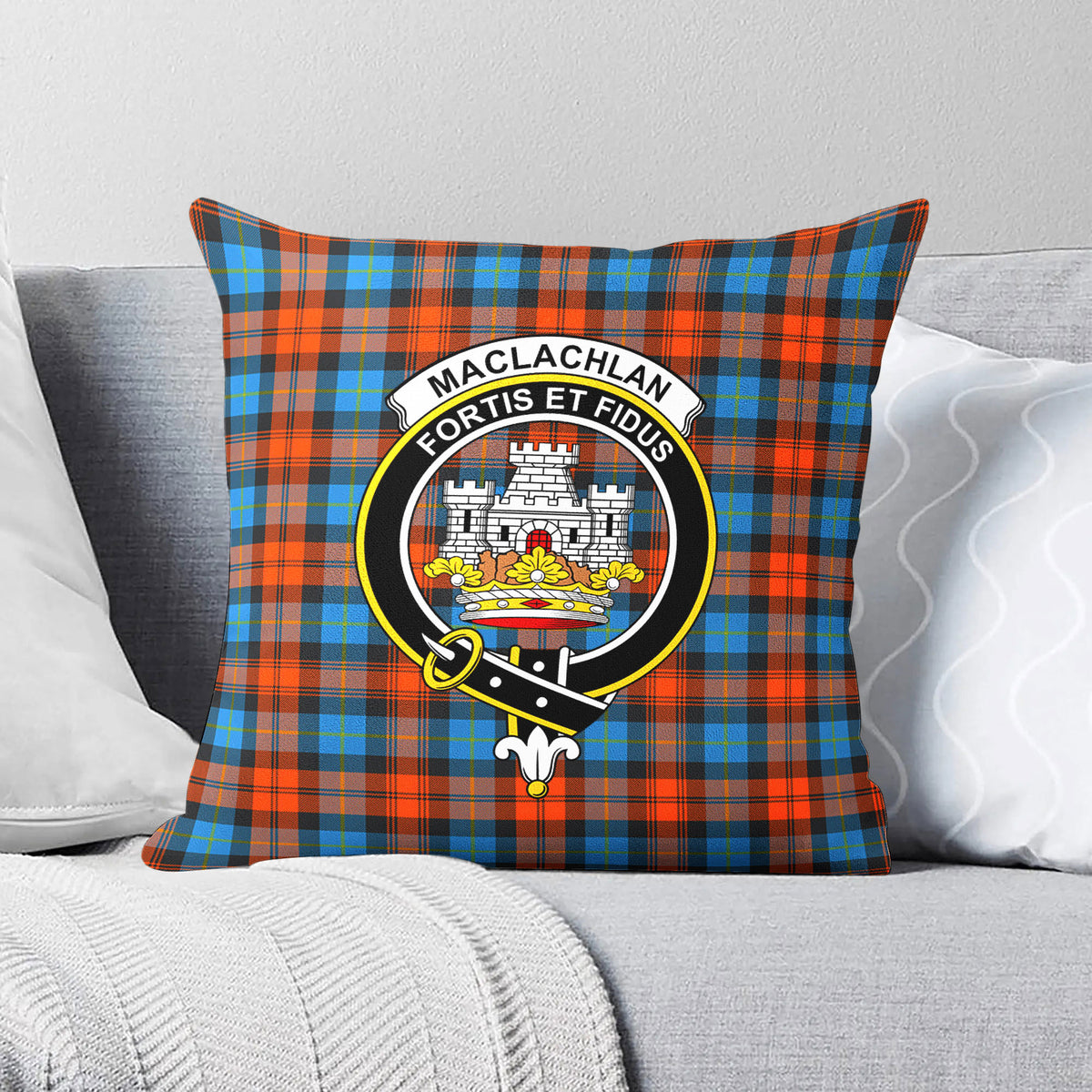 MacLachlan Ancient Tartan Crest Pillow Cover