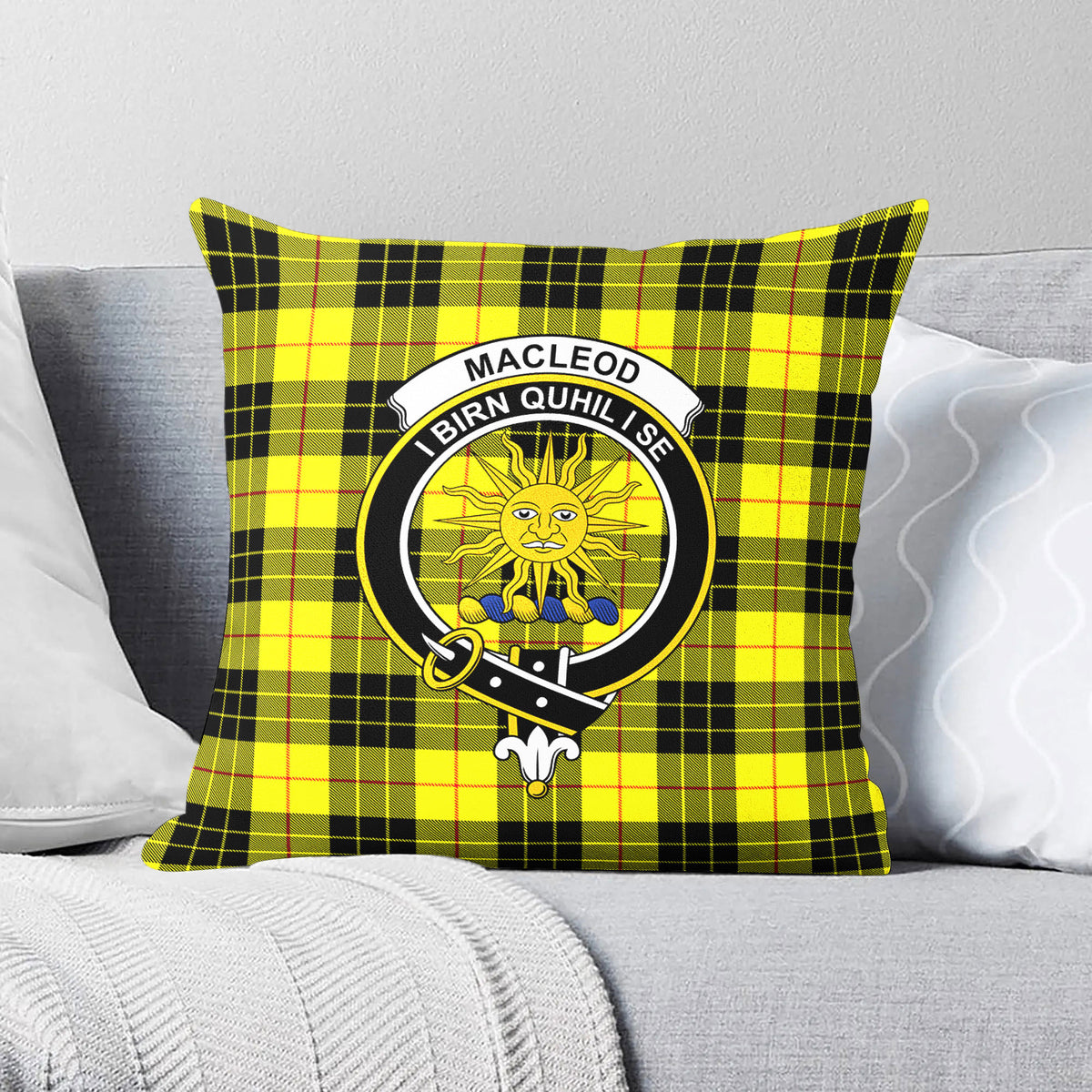 MacLeod of Lewis Modern Tartan Crest Pillow Cover