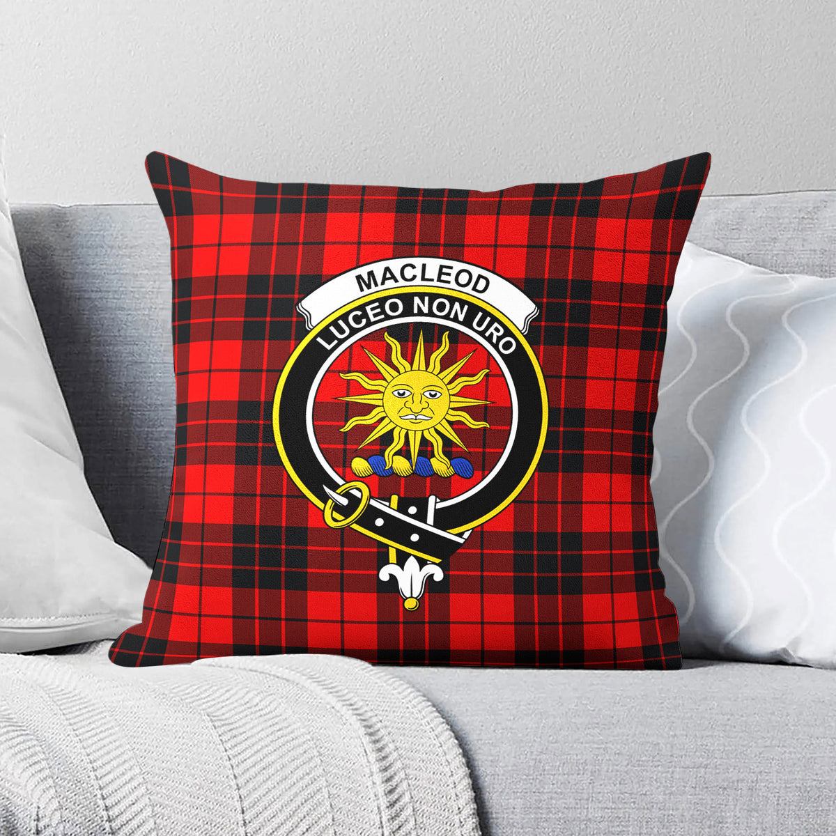 MacLeod of Raasay Tartan Crest Pillow Cover