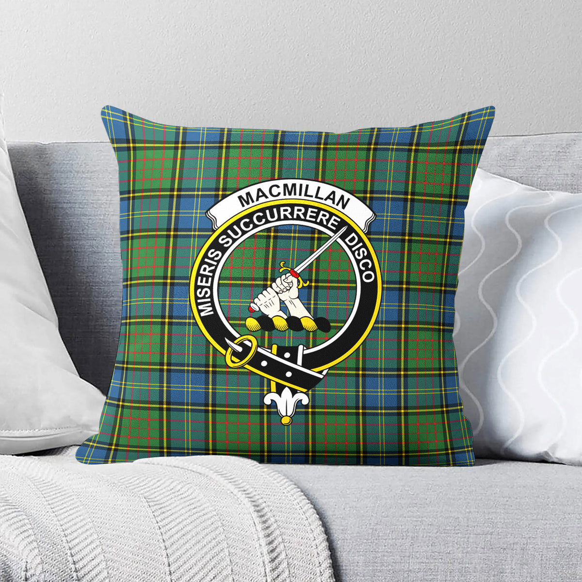 MacMillan Hunting Ancient Tartan Crest Pillow Cover