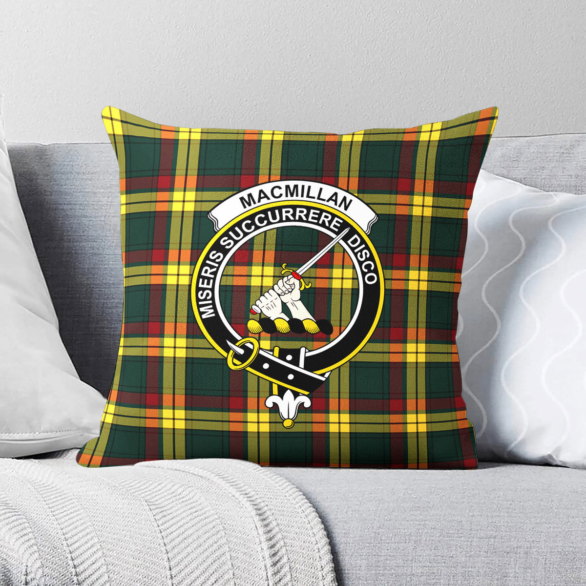 MacMillan Old Modern Tartan Crest Pillow Cover