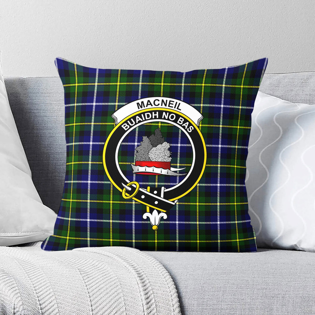 MacNeil of Barra Modern Tartan Crest Pillow Cover