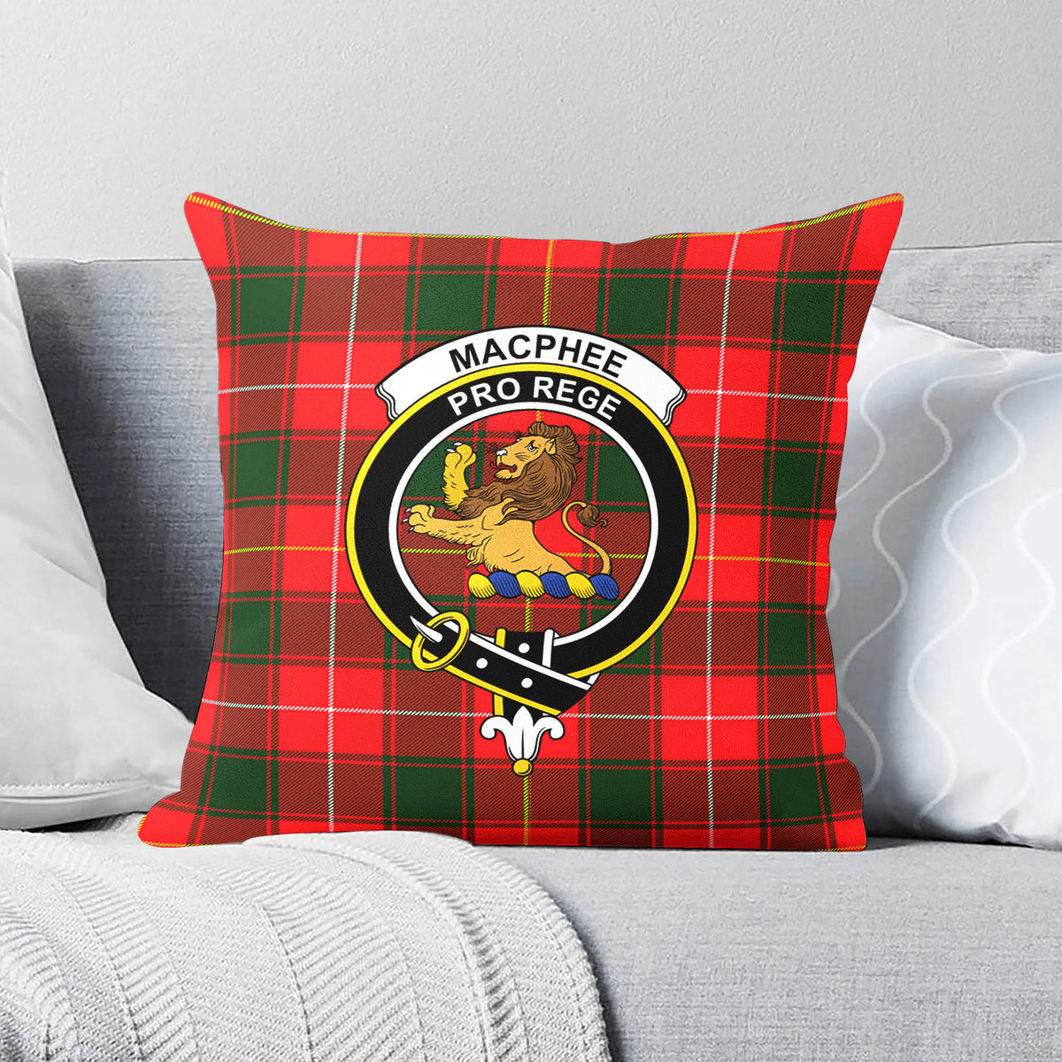 MacPhee Modern Tartan Crest Pillow Cover