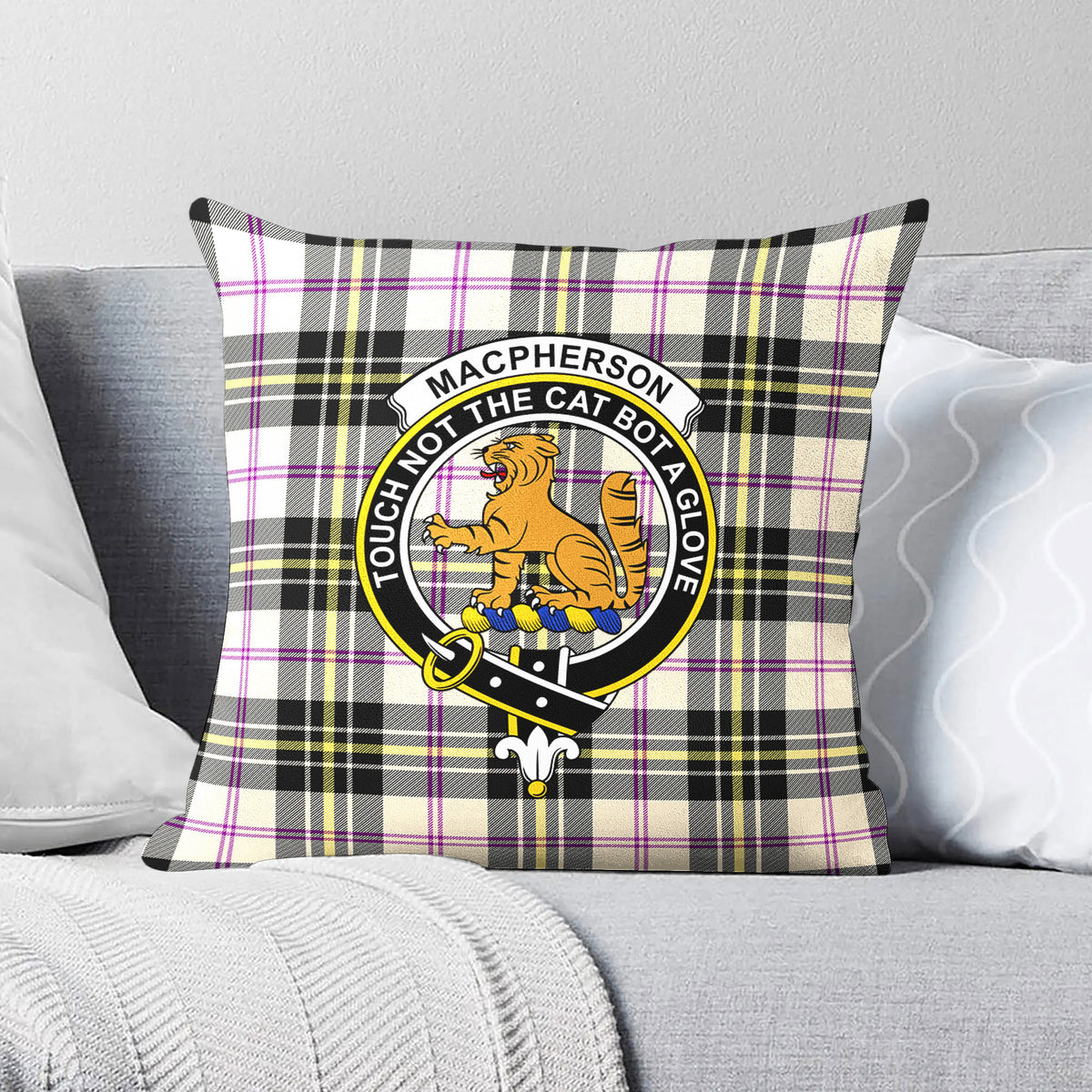 MacPherson Dress Ancient Tartan Crest Pillow Cover