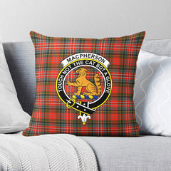 MacPherson Weathered Tartan Crest Pillow Cover