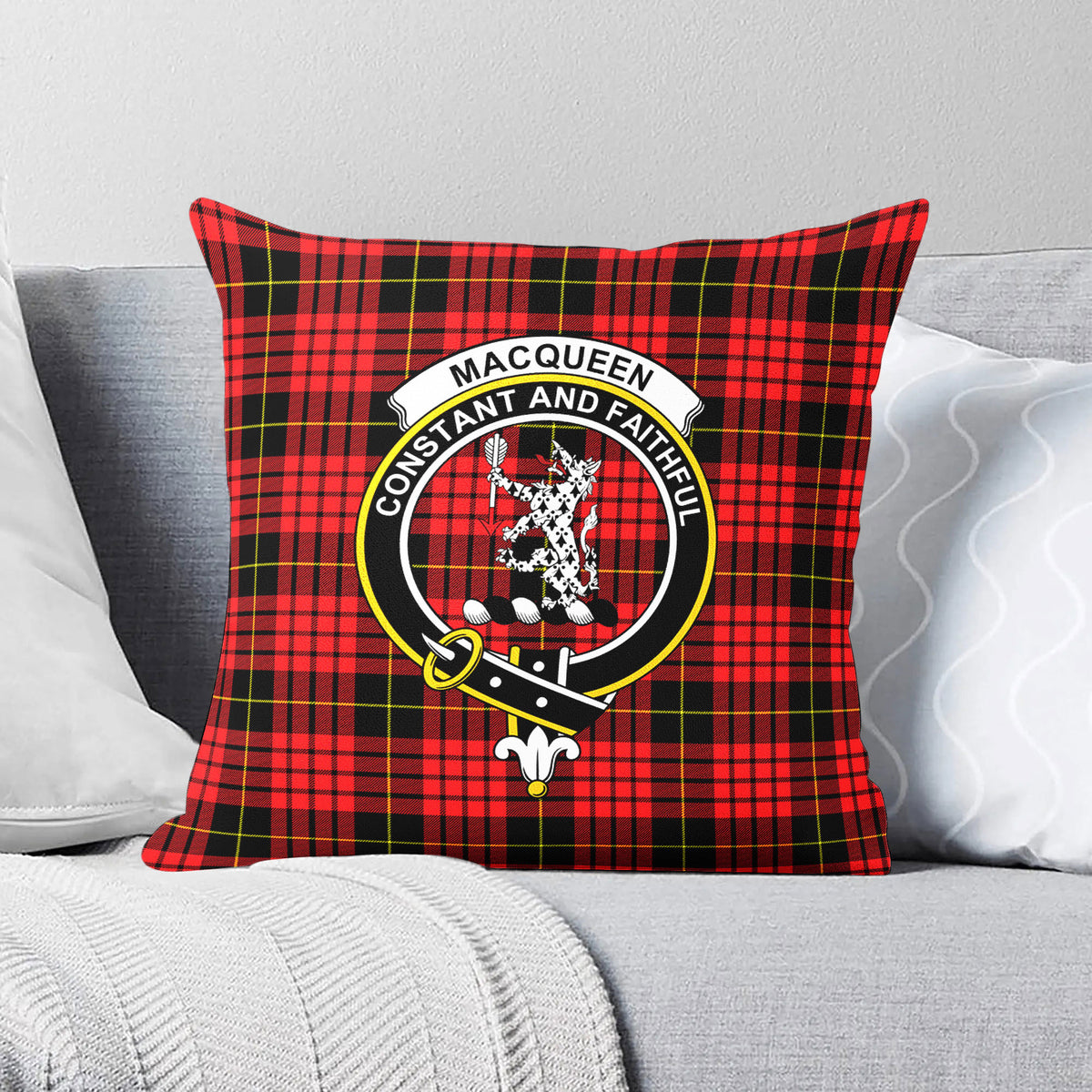 MacQueen Modern Tartan Crest Pillow Cover