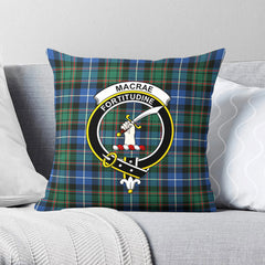 MacRae Hunting Ancient Tartan Crest Pillow Cover