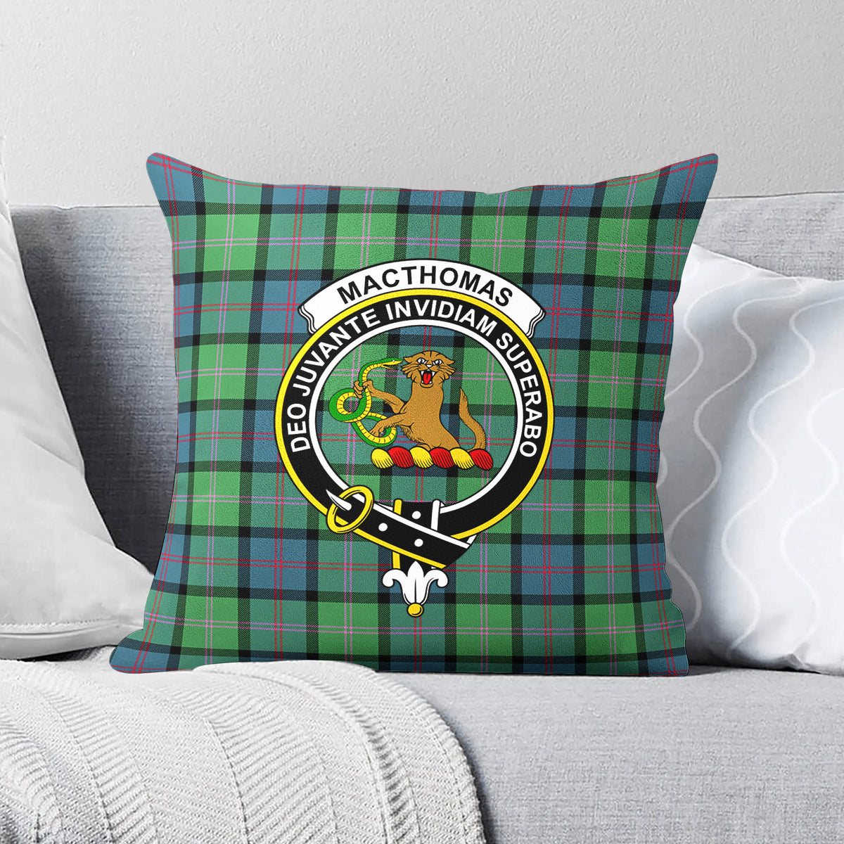 MacThomas Ancient Tartan Crest Pillow Cover