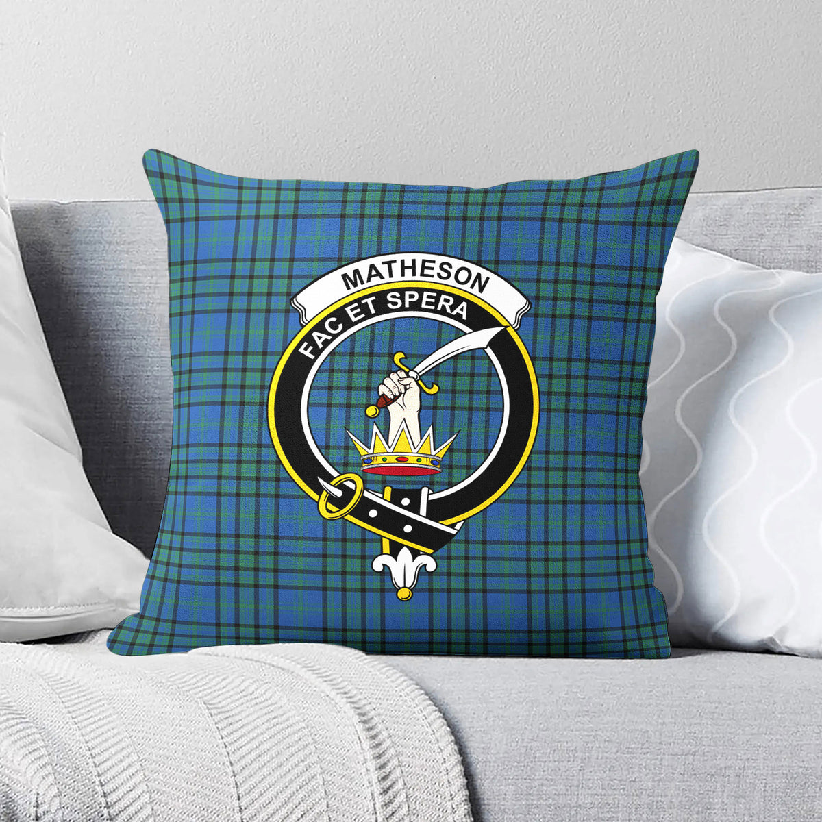 Matheson Hunting Ancient Tartan Crest Pillow Cover