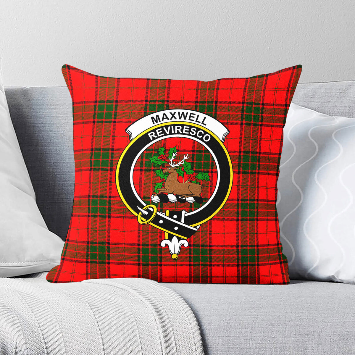 Maxwell Modern Tartan Crest Pillow Cover