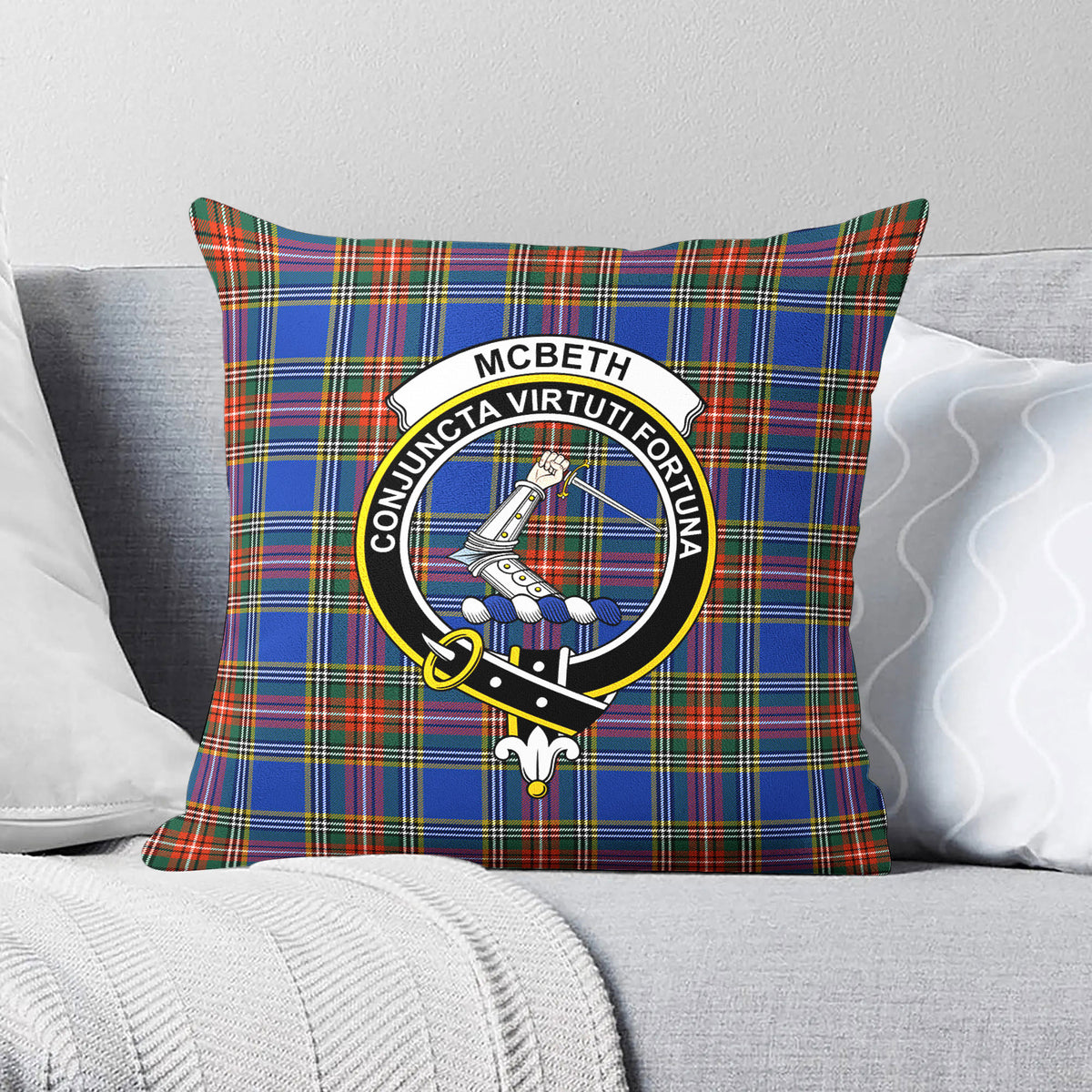 McBeth Ancient Tartan Crest Pillow Cover