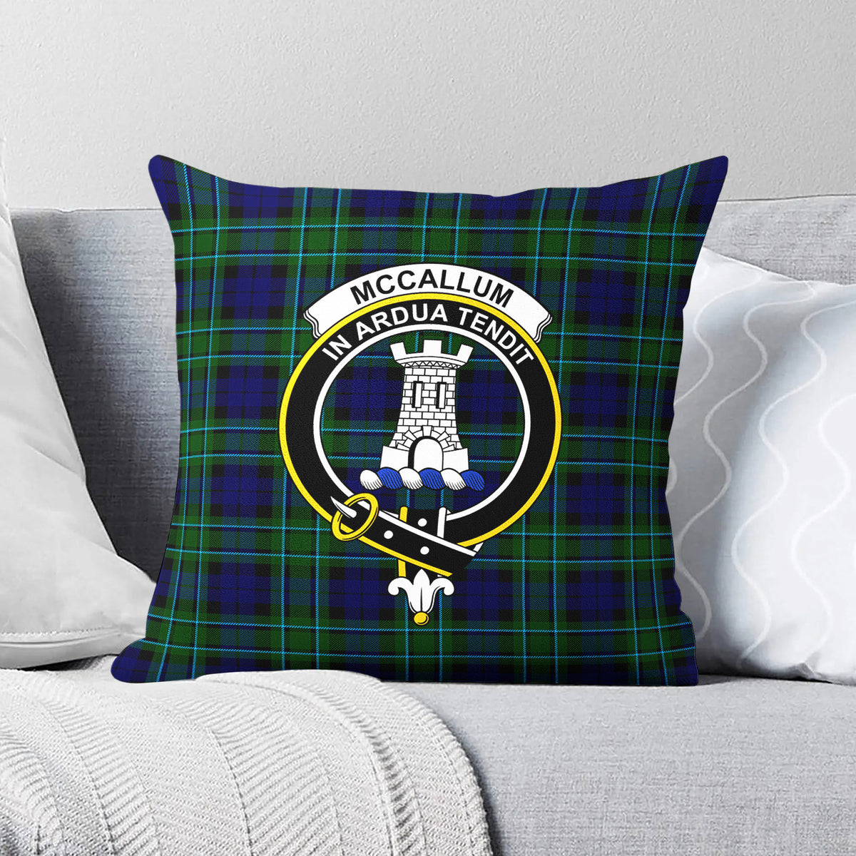 McCallum Modern Tartan Crest Pillow Cover