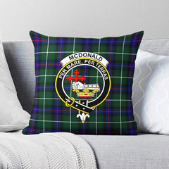 McDonald of the Isles Hunting Modern Tartan Crest Pillow Cover