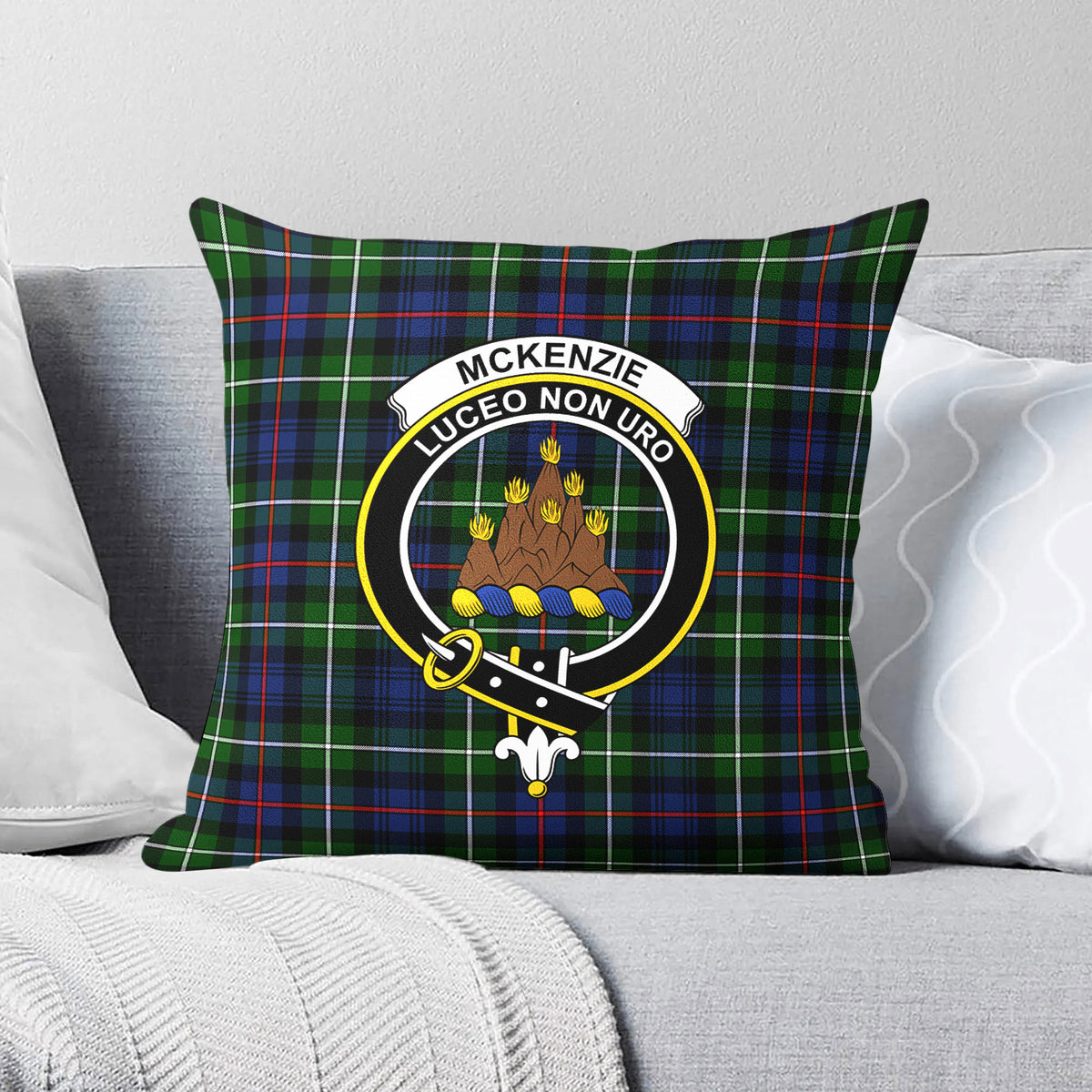 McKenzie Modern Tartan Crest Pillow Cover