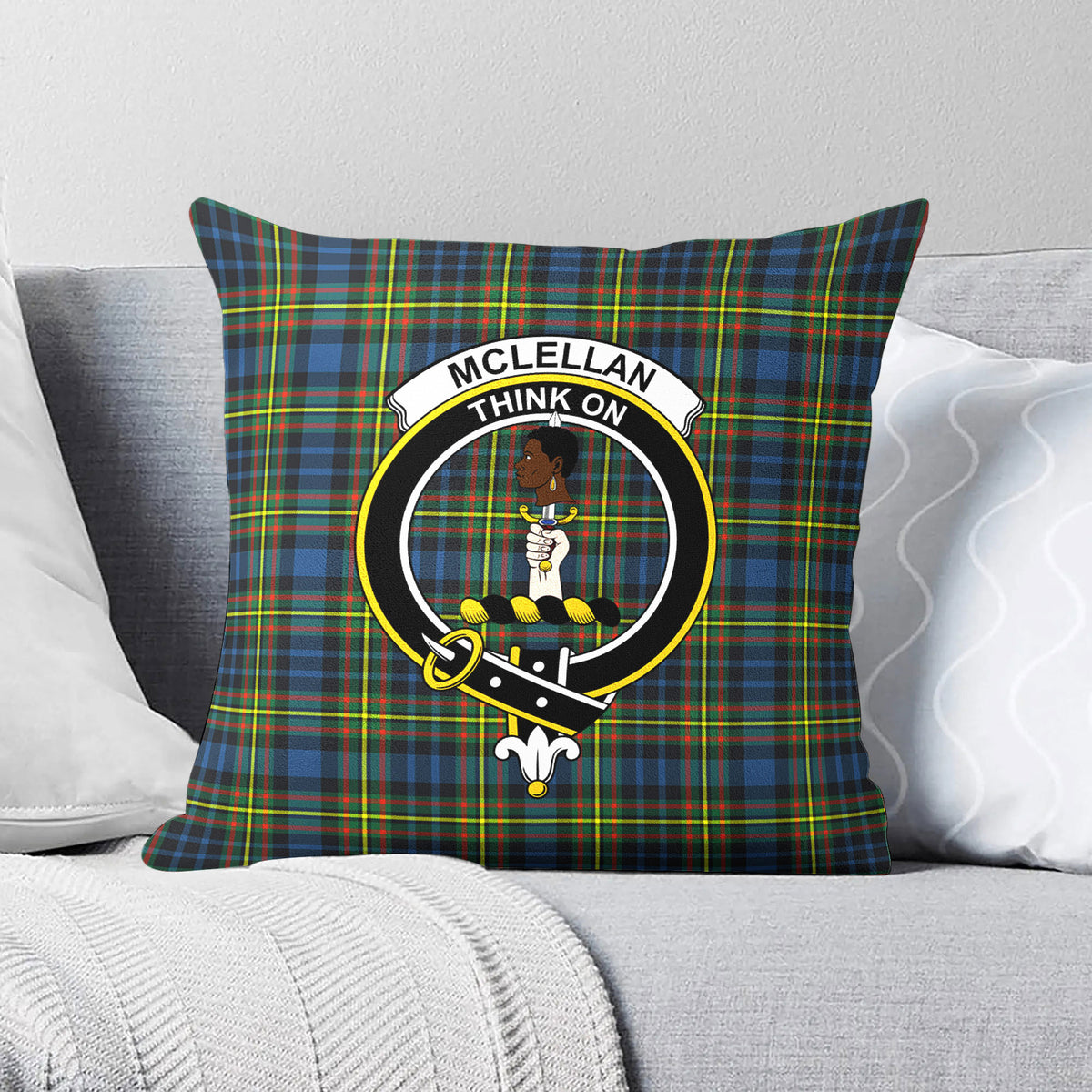 McLellan Ancient Tartan Crest Pillow Cover