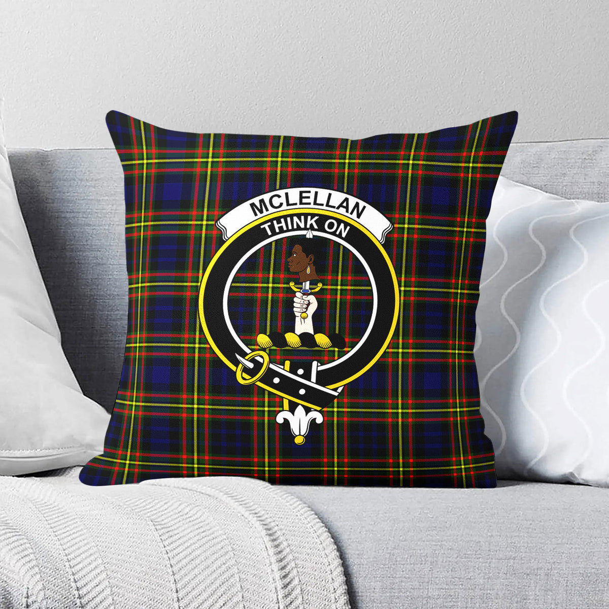 McLellan Modern Tartan Crest Pillow Cover