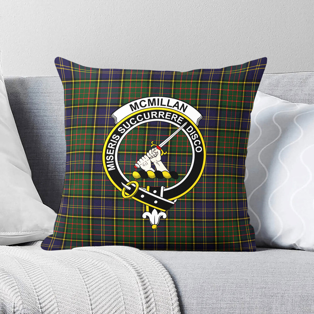 McMillan Hunting Modern Tartan Crest Pillow Cover