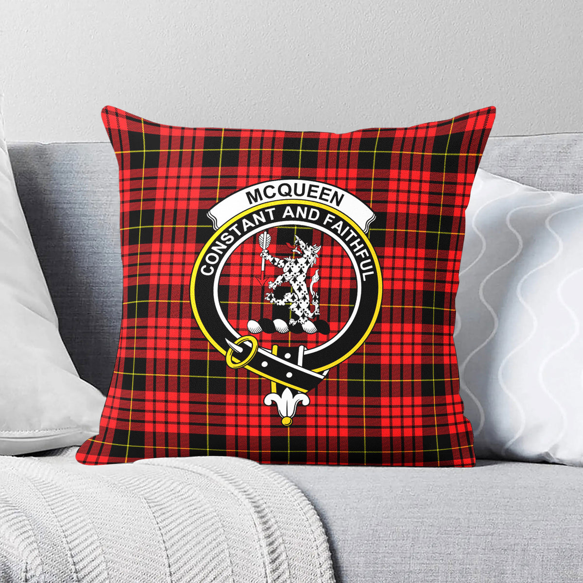 McQueen Modern Tartan Crest Pillow Cover