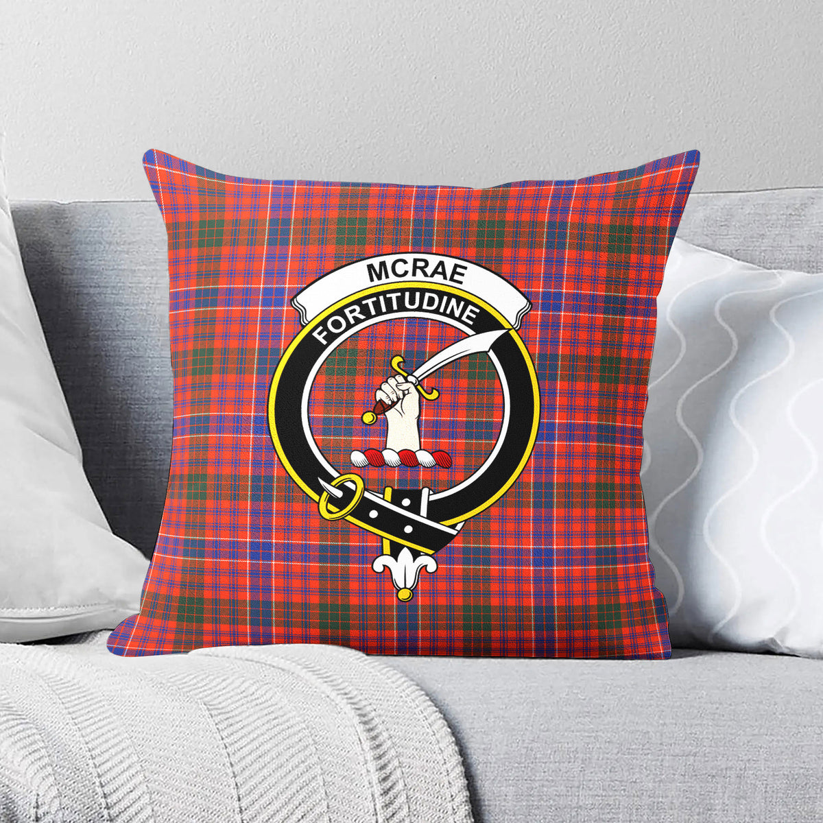 McRae Ancient Tartan Crest Pillow Cover