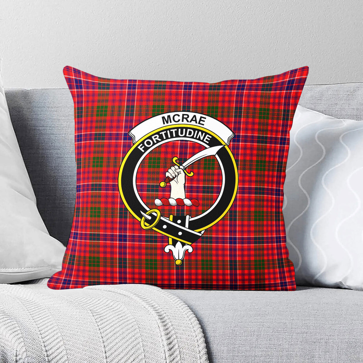 McRae Modern Tartan Crest Pillow Cover