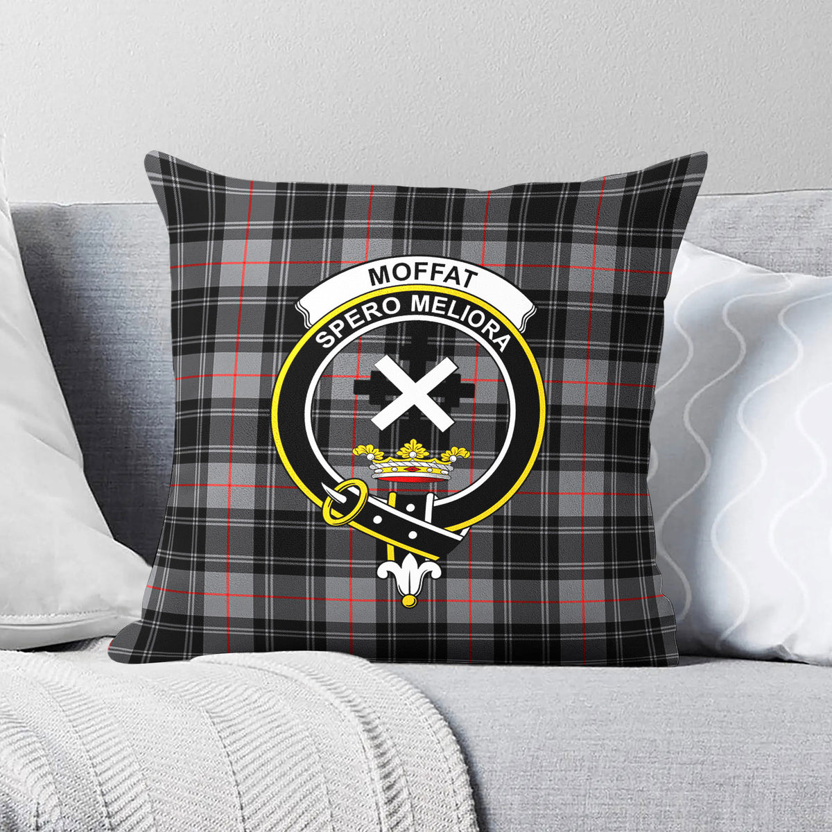 Moffat Modern Tartan Crest Pillow Cover