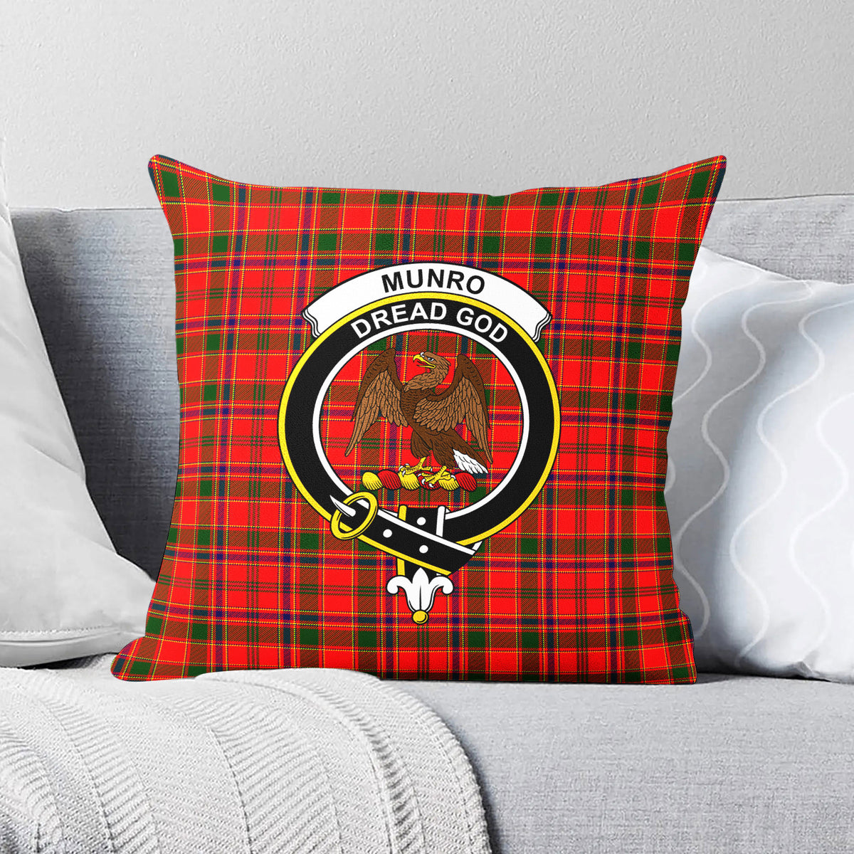 Munro Modern Tartan Crest Pillow Cover