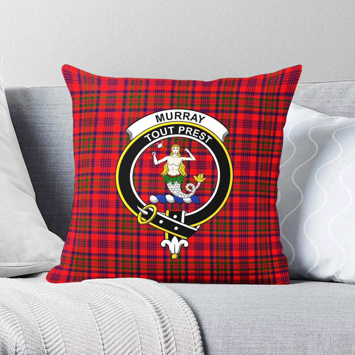 Murray (of Dysart) Tartan Crest Pillow Cover