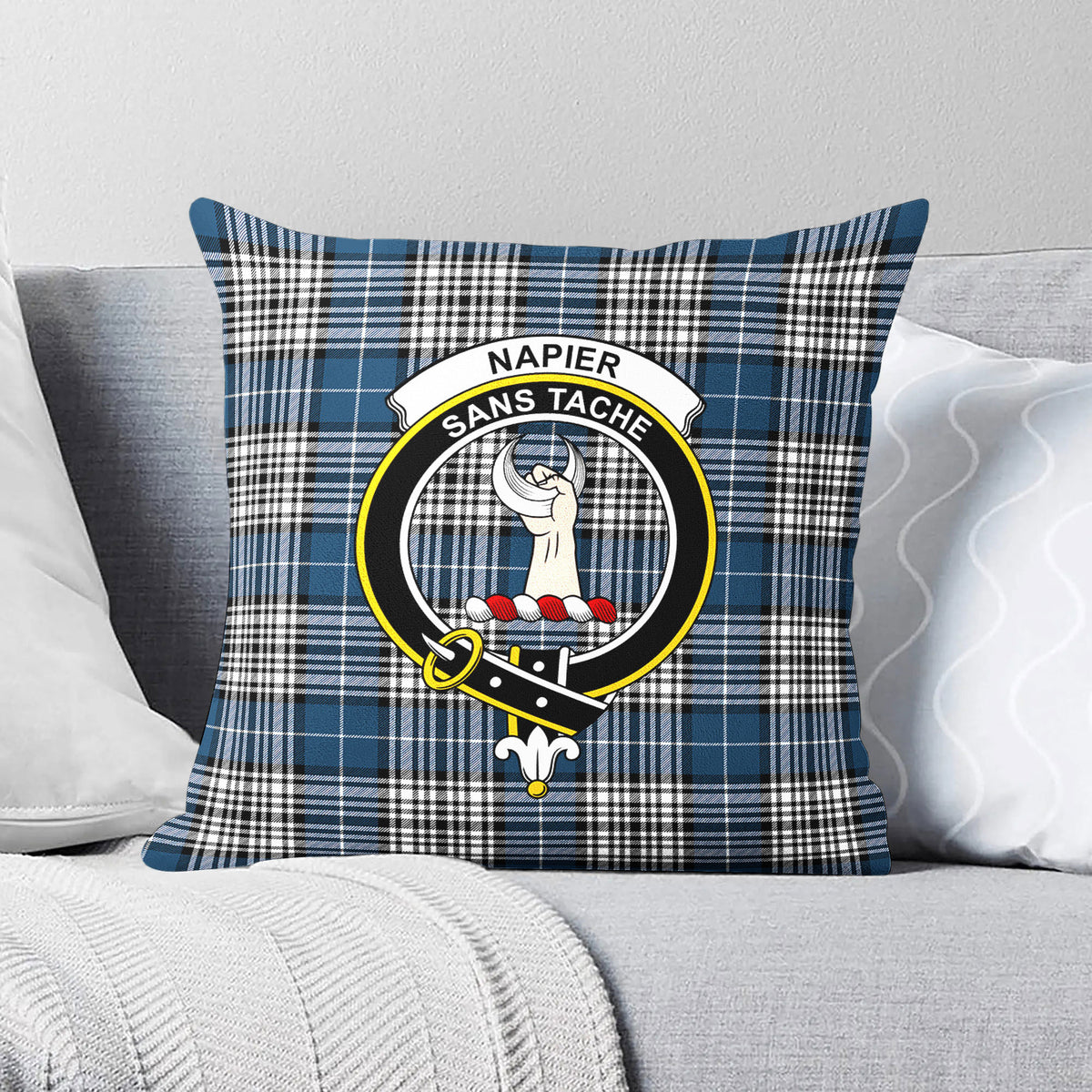 Napier Modern Tartan Crest Pillow Cover