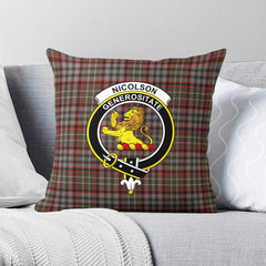 Nicolson Hunting Weathered Tartan Crest Pillow Cover