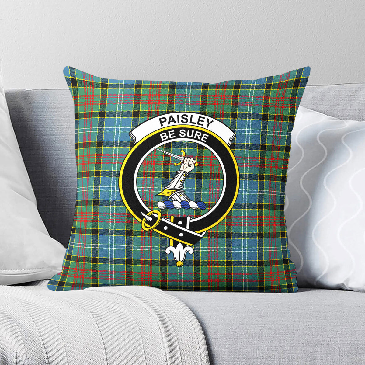 Paisley District Tartan Crest Pillow Cover