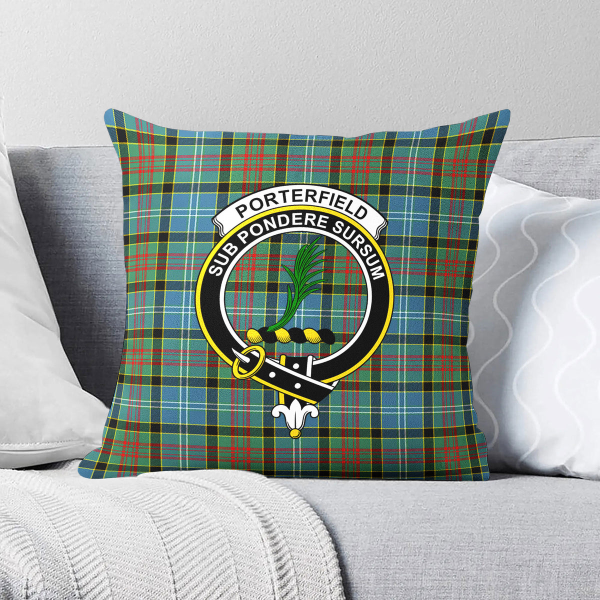 Porterfield Tartan Crest Pillow Cover