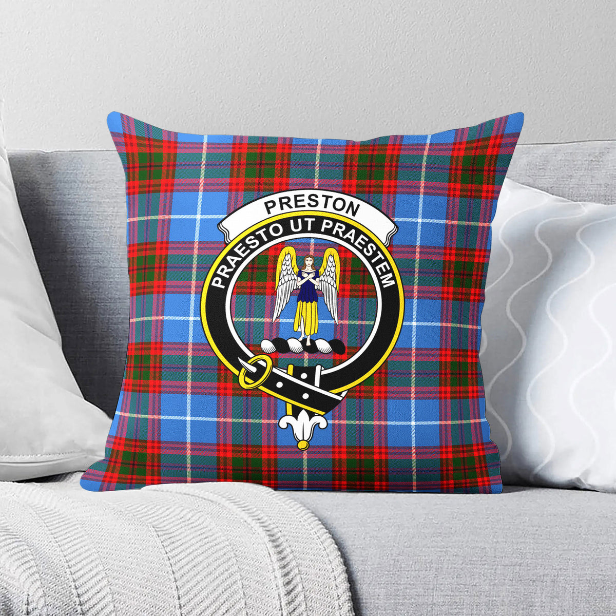 Preston Tartan Crest Pillow Cover