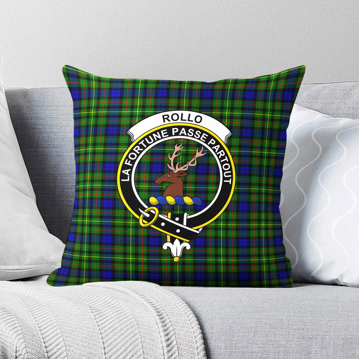 Rollo Modern Tartan Crest Pillow Cover