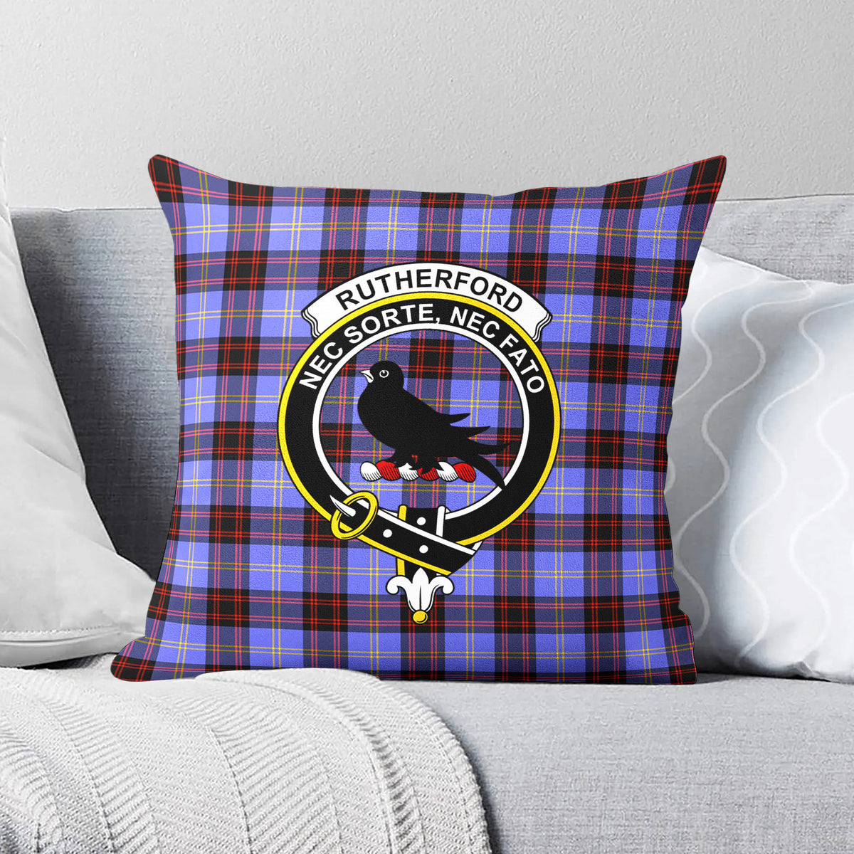 Rutherford Tartan Crest Pillow Cover