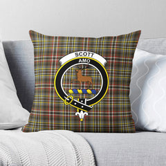 Scott Green Weathered Tartan Crest Pillow Cover