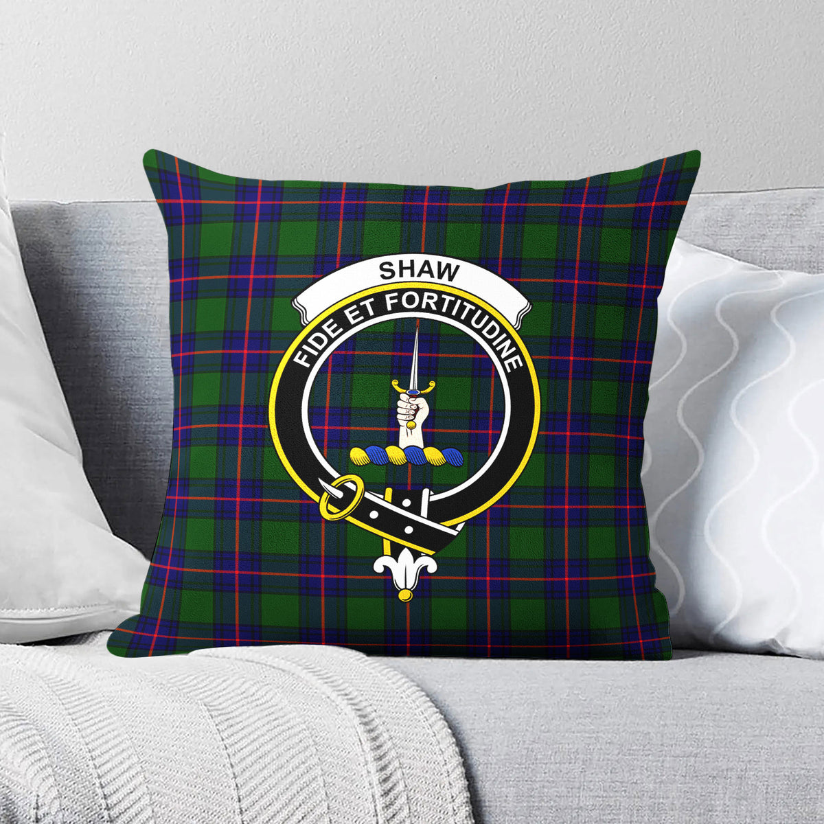 Shaw Modern Tartan Crest Pillow Cover